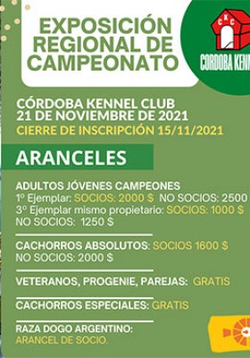 3 Exposiciones Regionales de Campeonato...