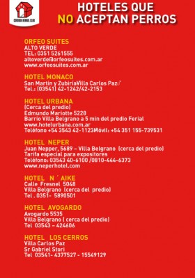 Hoteles que no aceptan perros (Click para ampliar)...